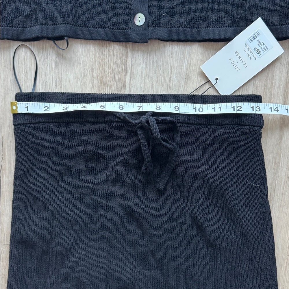 Stitch and Feather Black Top and Skirt Set sz M - Picture 7 of 10
